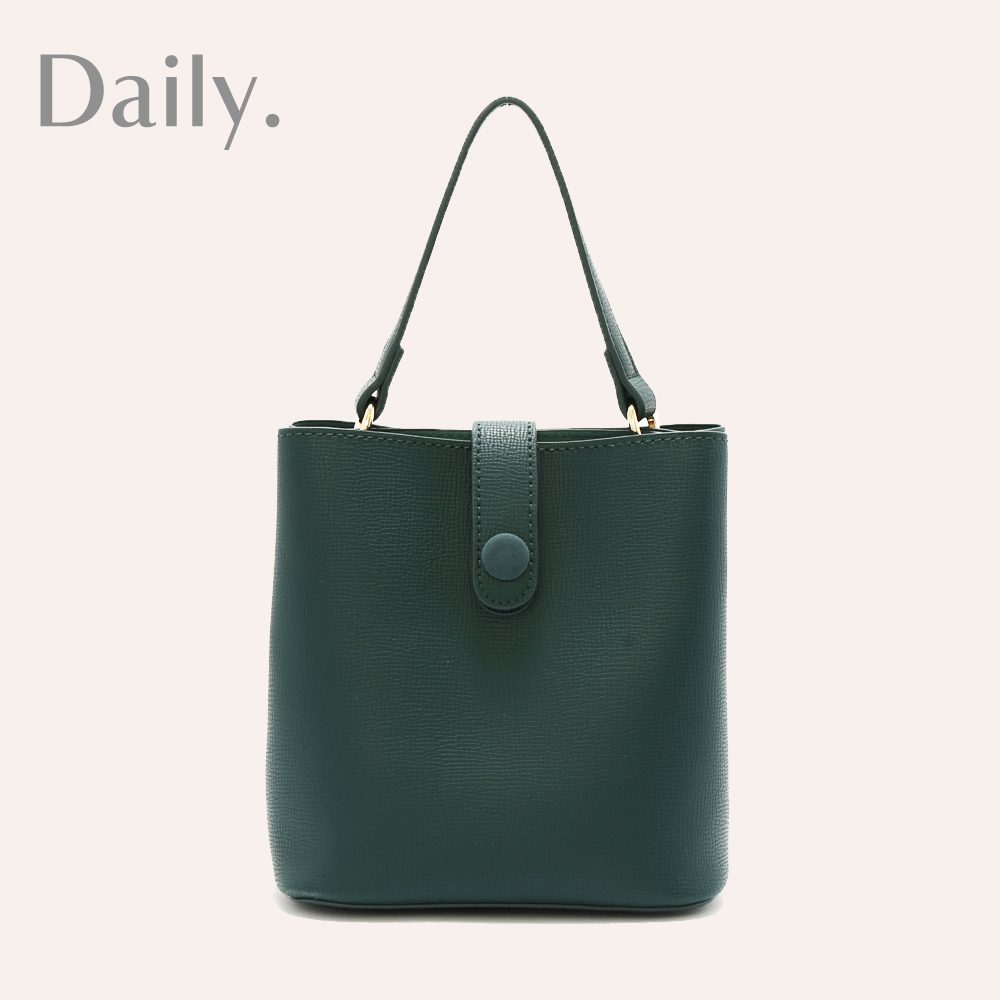 好感日常手提2WAY水桶包 #墨綠