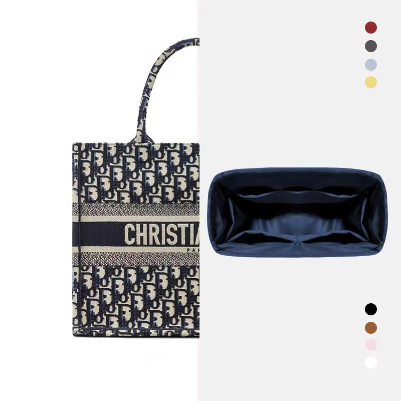 適用dior迪奧booktote購物袋托特包內膽包純色綢緞收納