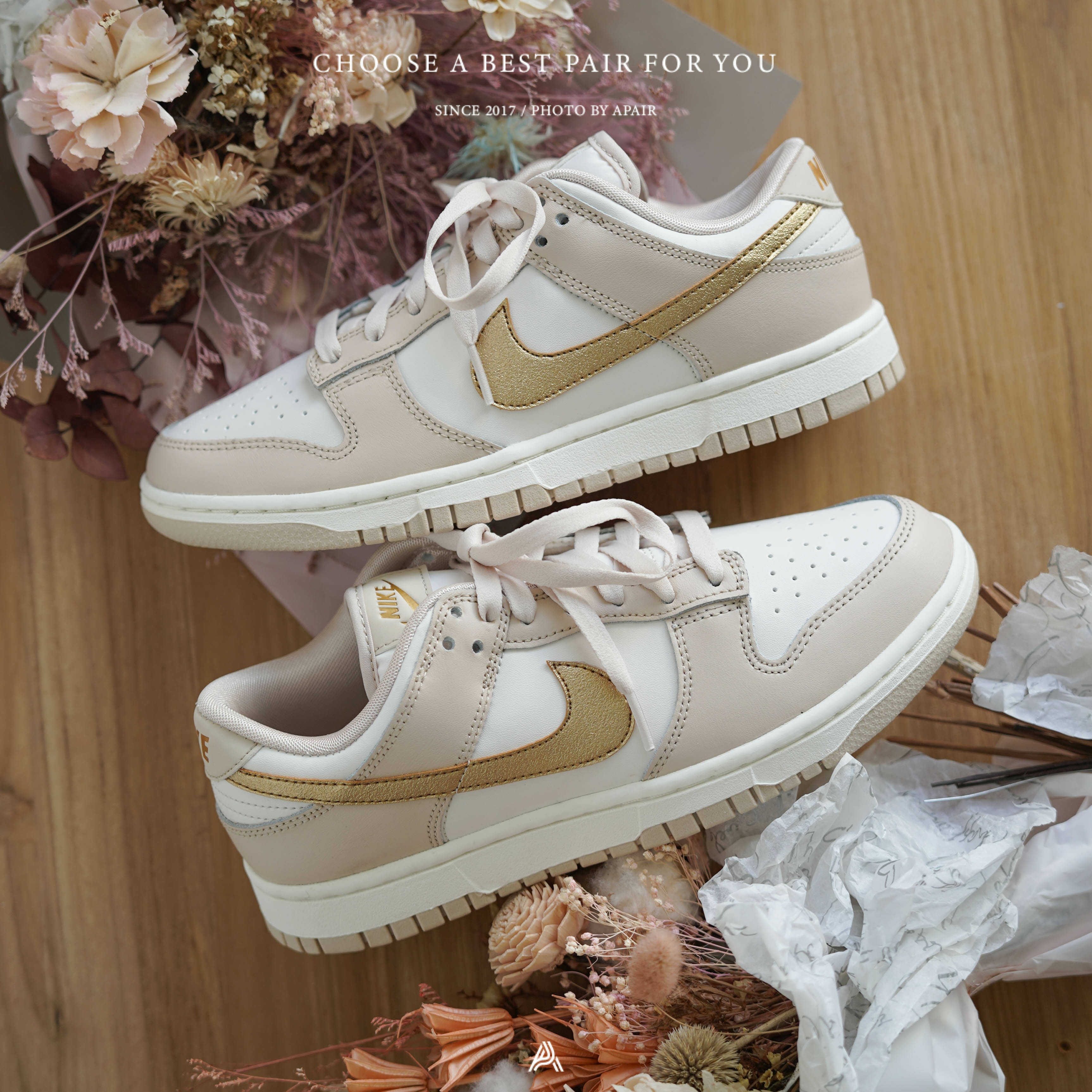 【APAIR】預購 Nike Dunk Low "Gold Swoosh" 黃金勾勾 女款 DX5930-001