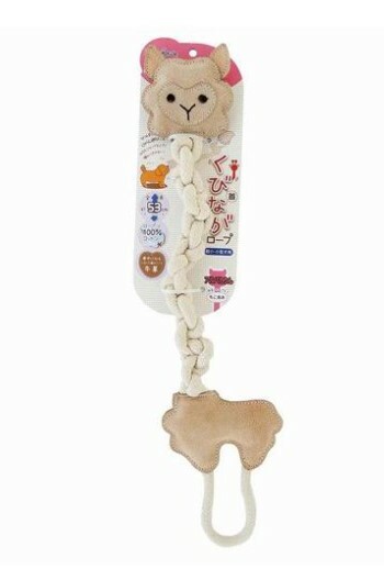 日本PetzRoute 犬用 牛革纖維磨牙玩具 - 羊駝