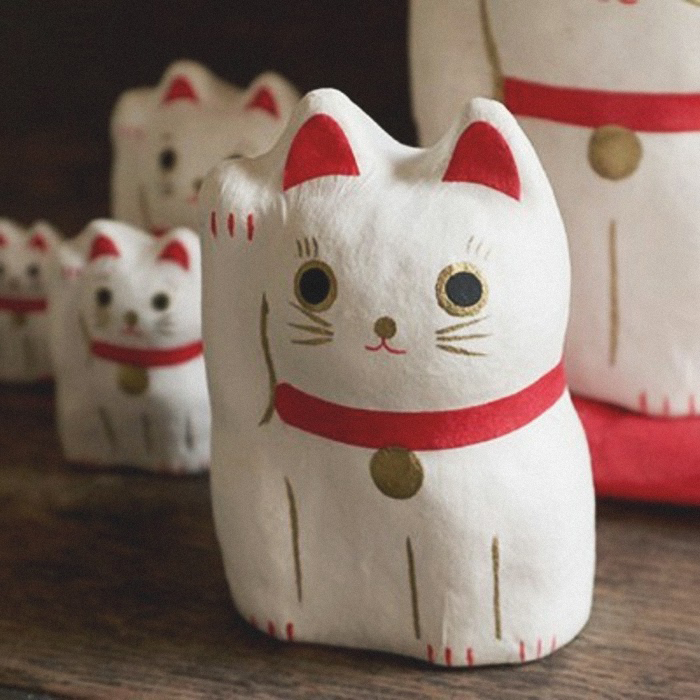 Ichino 一千乃 和紙招財貓 ‹ 經典白 › ╭ 5入 ╮