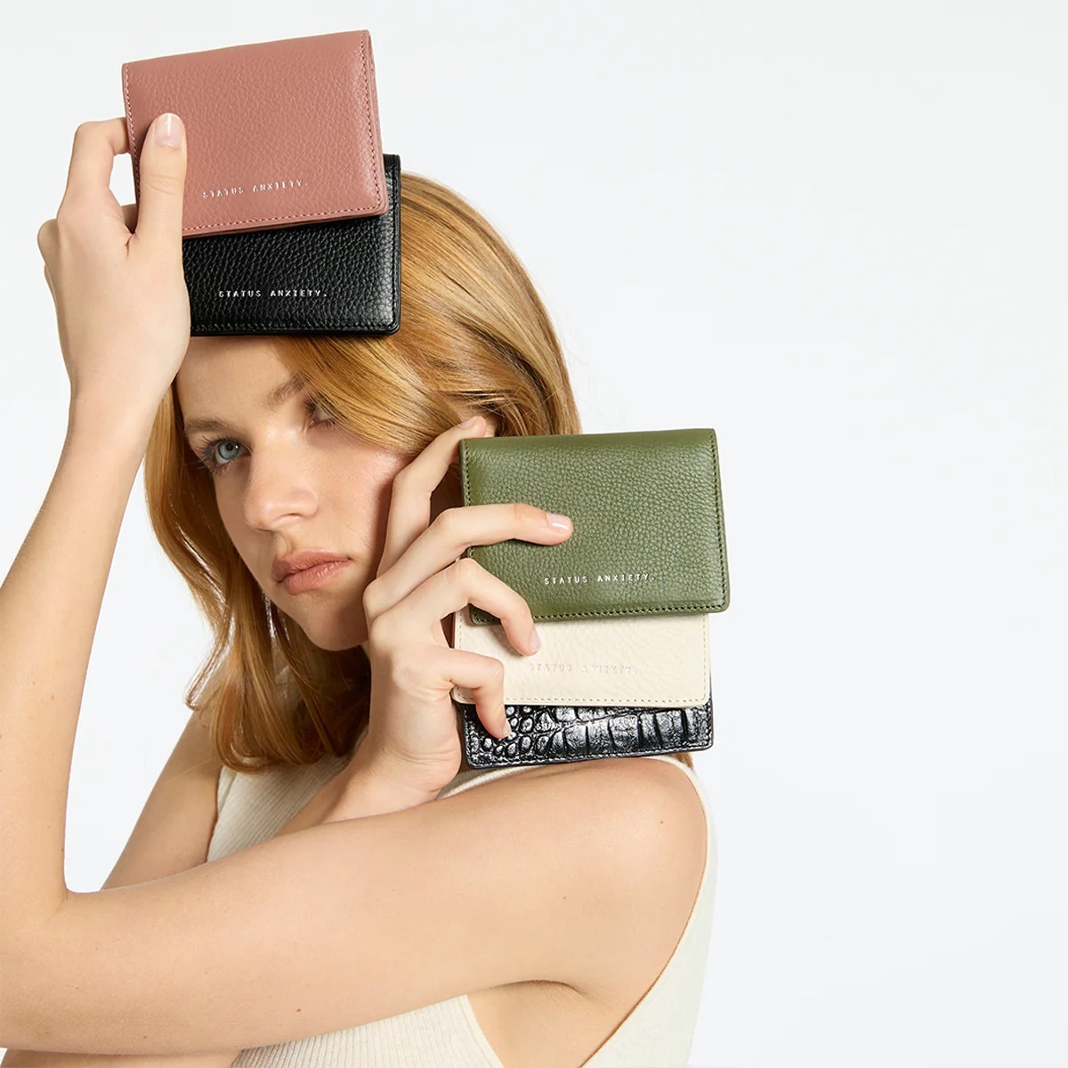 Status Anxiety. | EASY DOES IT 真皮卡夾（黑、粉、綠、黑色鱷魚）