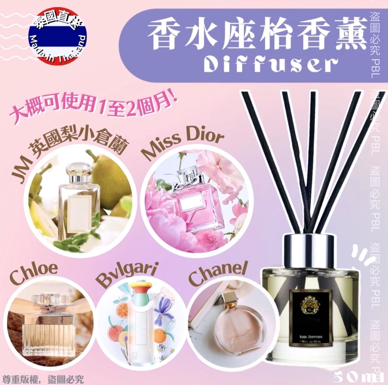 泰國直送自家品牌香水座枱香薰50ml