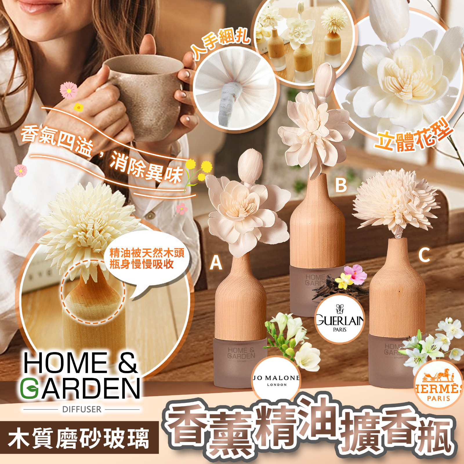 HOME & GARDEN精美擴香瓶連香薰油