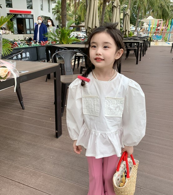 泡泡袖娃娃衫襯衫 白色