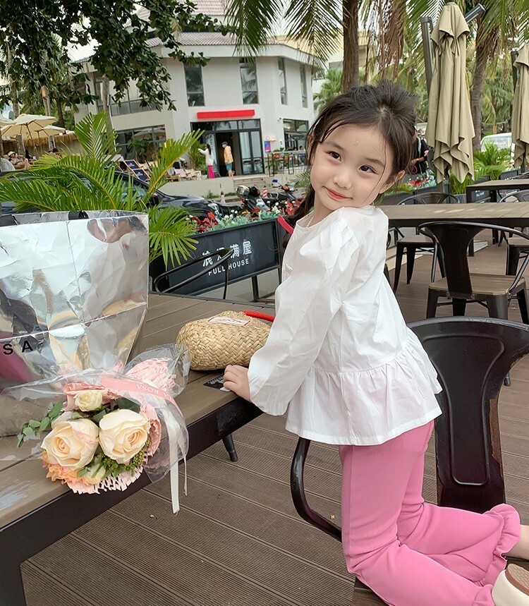 泡泡袖娃娃衫襯衫 白色