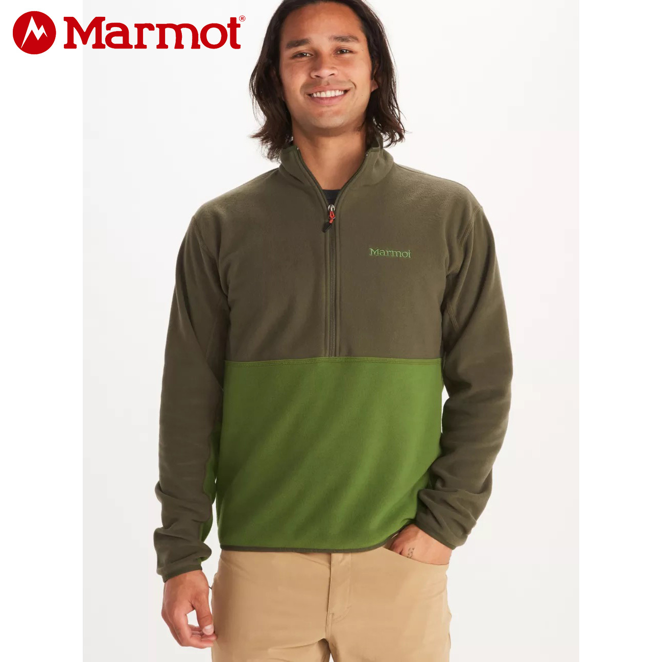 Marmot Men's Rocklin 1/2-Zip Pullover 男款半門襟刷毛上衣 M12650-19591 Nori/Alpine Green [HappyOutdoor]