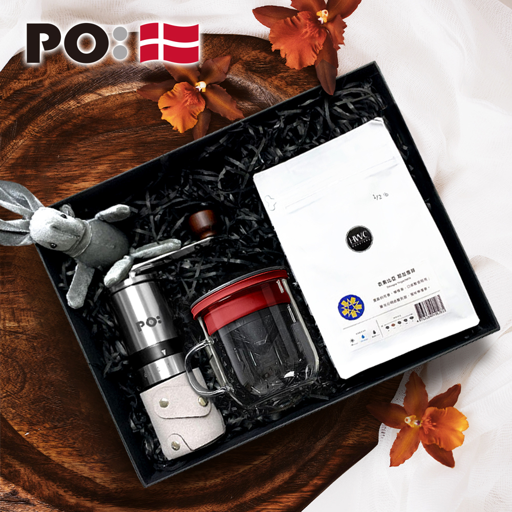 (預購4月底出貨)PO: 黑沃咖啡選品｜耶加雪菲咖啡禮盒組(不鏽鋼咖啡磨2.0/咖啡杯350ml-共4色)