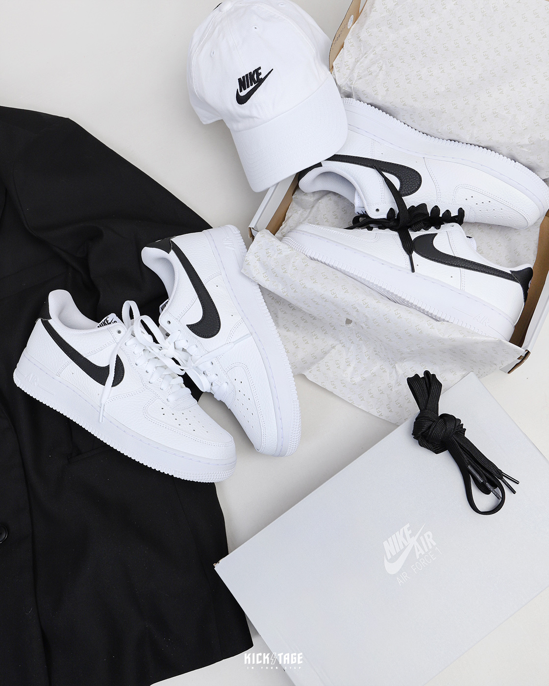 男鞋 NIKE AIR FORCE 1 AF1 白黑 黑勾 小GD 低筒 休閒鞋【CT2302-100】 RAF1 WAF1 AF1BW WNAF1