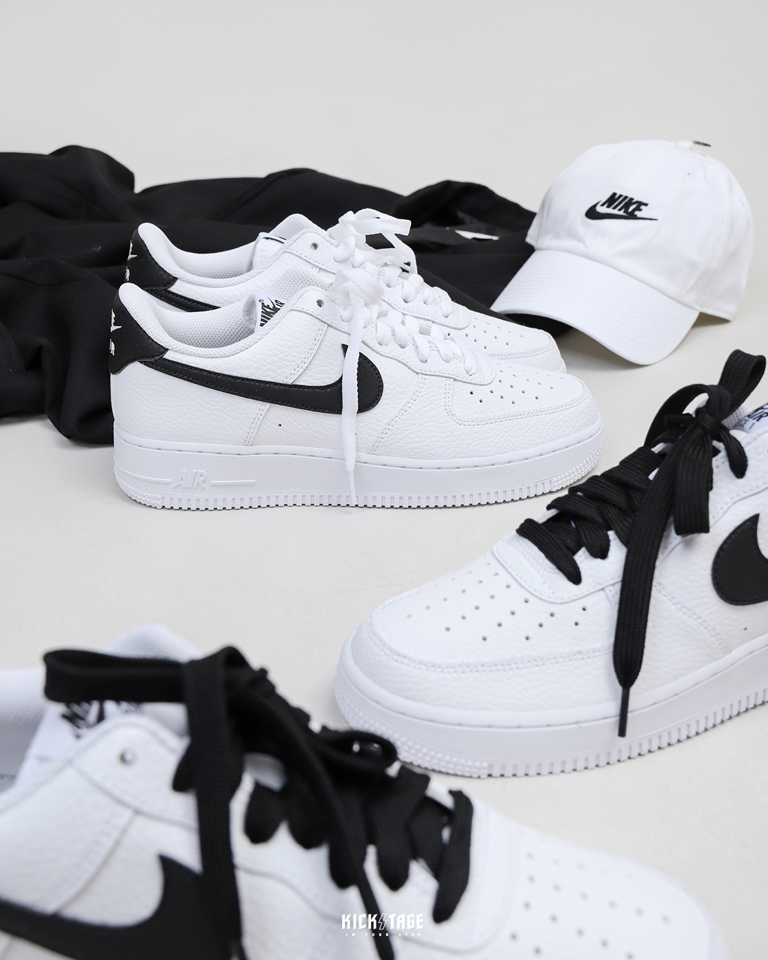 NIKE AIR FORCE 1 AF1 全白黑勾白金小GD 低筒休閒鞋【CT2302-100】