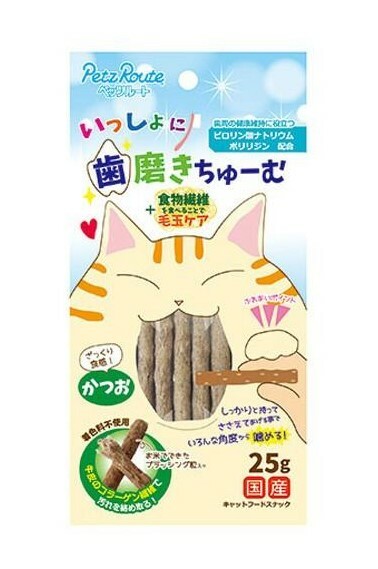 日本Petz Route- 鰹魚味去毛球潔齒條25g