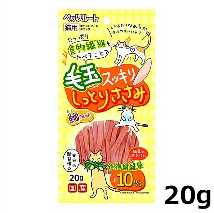日本Petz Route- 高纖去毛球雞肉鯛魚條20g
