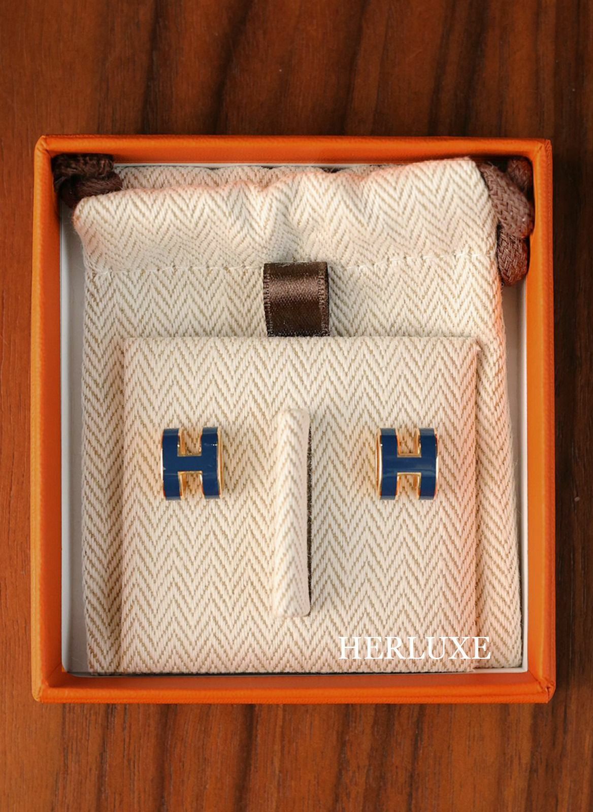 Pop H earrings blue foncé