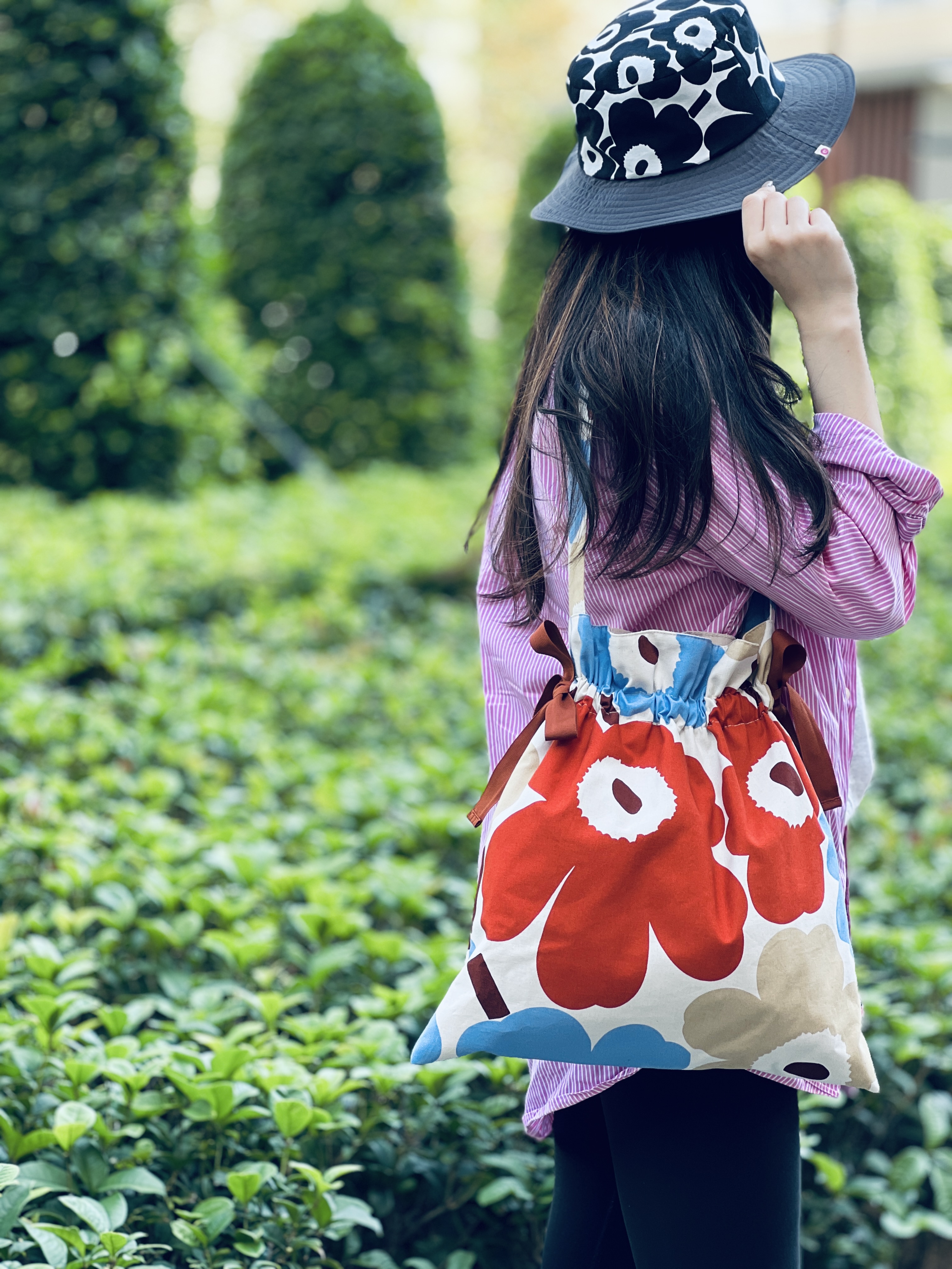 單肩索帶tote | marimekko asia limited beige brow blue Unikko 中花