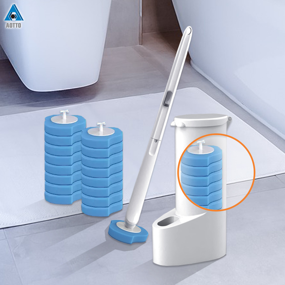 【AOTTO】一次性拋棄式馬桶刷-16入刷頭(清潔去污抗菌)(CL-007)