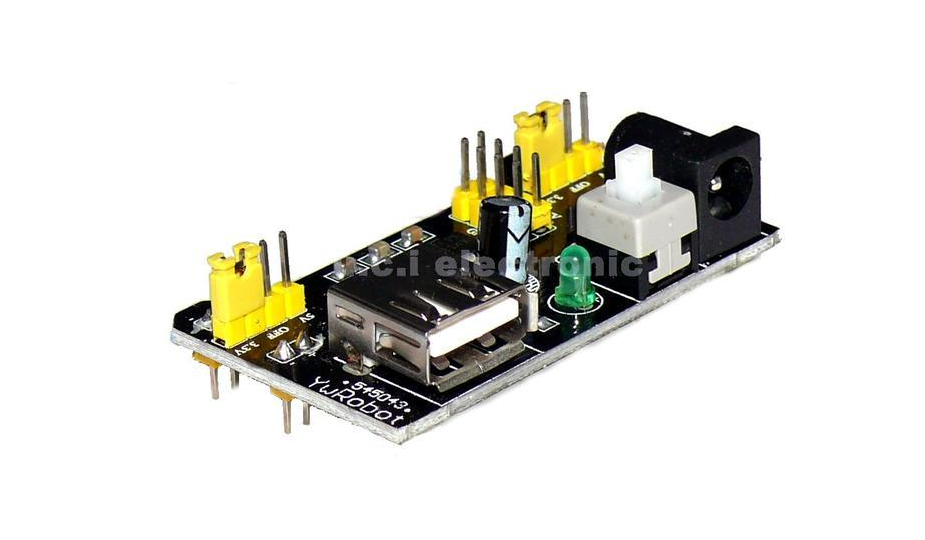 【UCI電子】(J-4) 麵包板電源模組 專用 輸入 6-12VDC 輸出 3.3 及 5VDC 附USB接口 指示燈