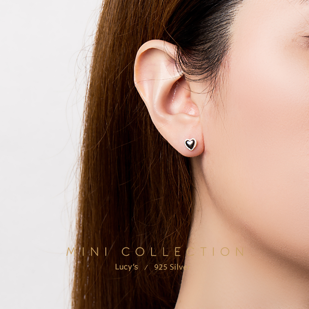 *925純銀〔輕銀系列〕花邊愛心 耳環 (104441)