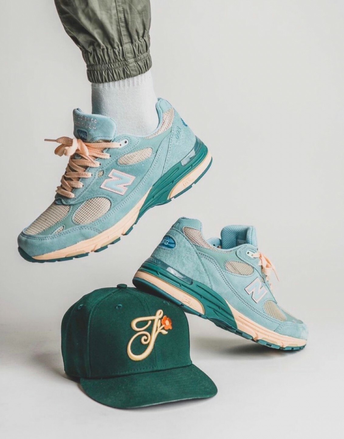 代購 New Balance xJoe Freshgoods 993 美產 跑步鞋 藍綠色 FEB-