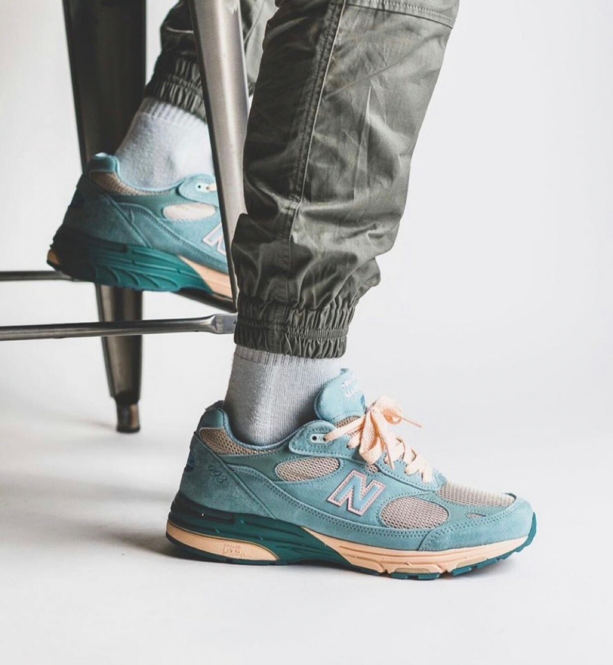 代購 New Balance xJoe Freshgoods 993 美產 跑步鞋 藍綠色 FEB-