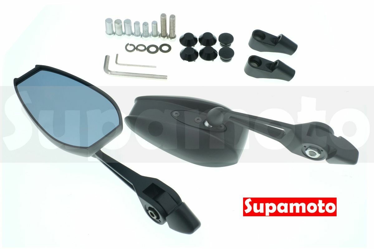 -Supamoto- M96 紫玻璃 後照鏡 鋁合金 後視鏡 通用 改裝 防眩 消光黑 裸把 重車 檔車 CB350