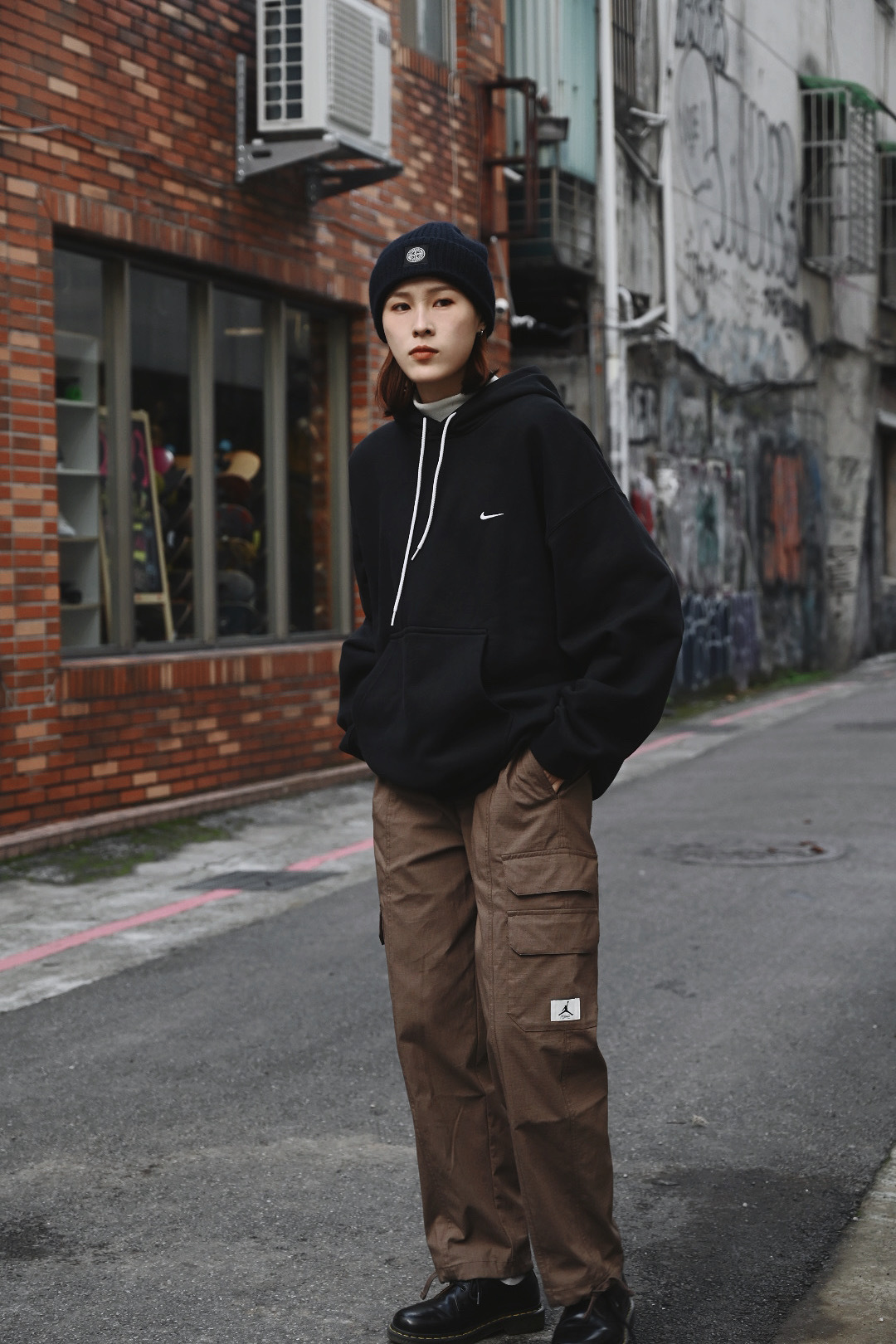 Nike Lab Solo Swoosh Fleece Pullover Hoodie 帽踢 刺繡小勾 男女款 黑 (DX1356010)