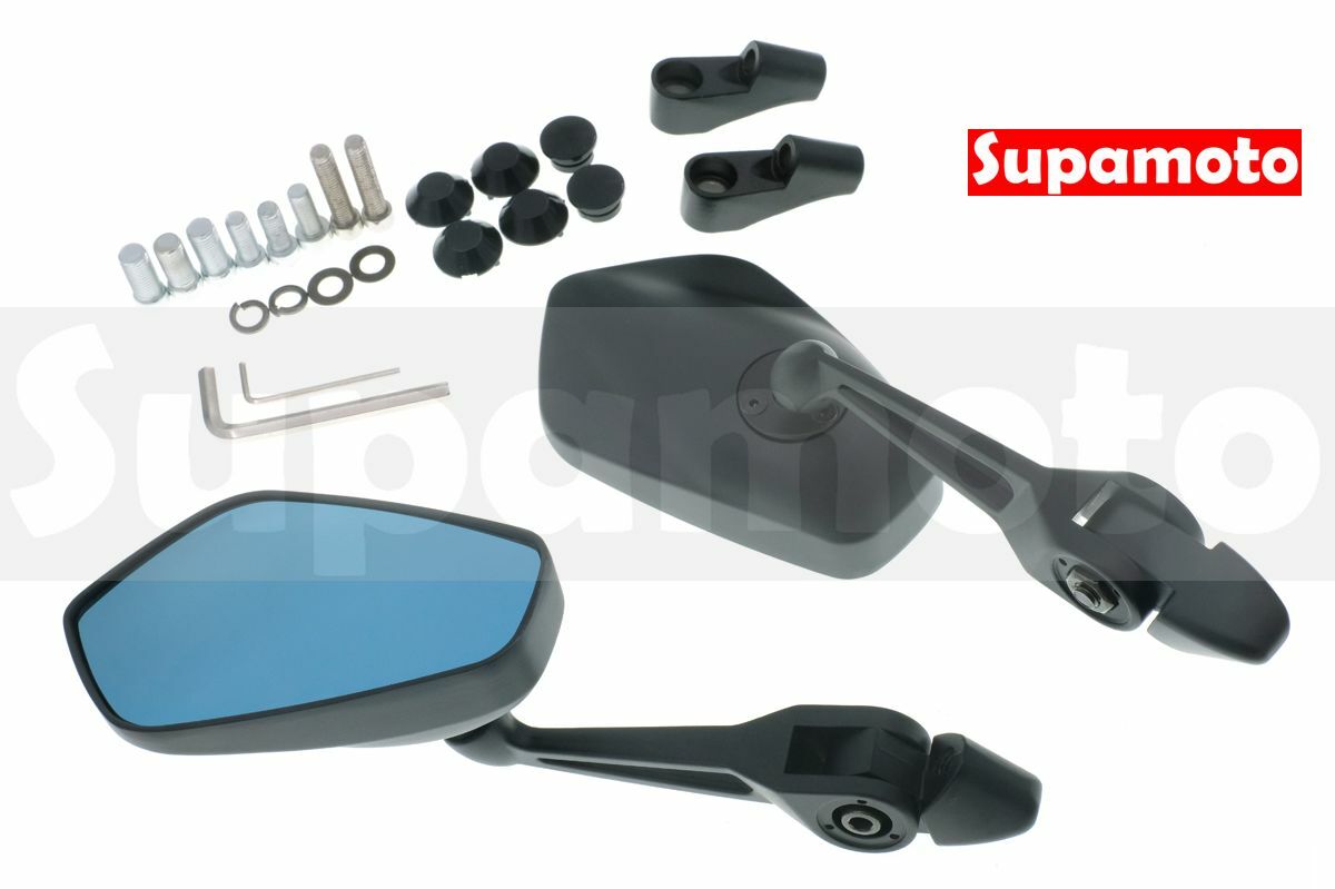 -Supamoto- M97 紫玻璃 後照鏡 鋁合金 後視鏡 通用 改裝 防眩 消光黑 裸把 重車 檔車 CB350
