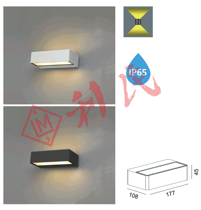 LANCE2 10W DIM 防水 單邊壁燈 (白色/黑色)