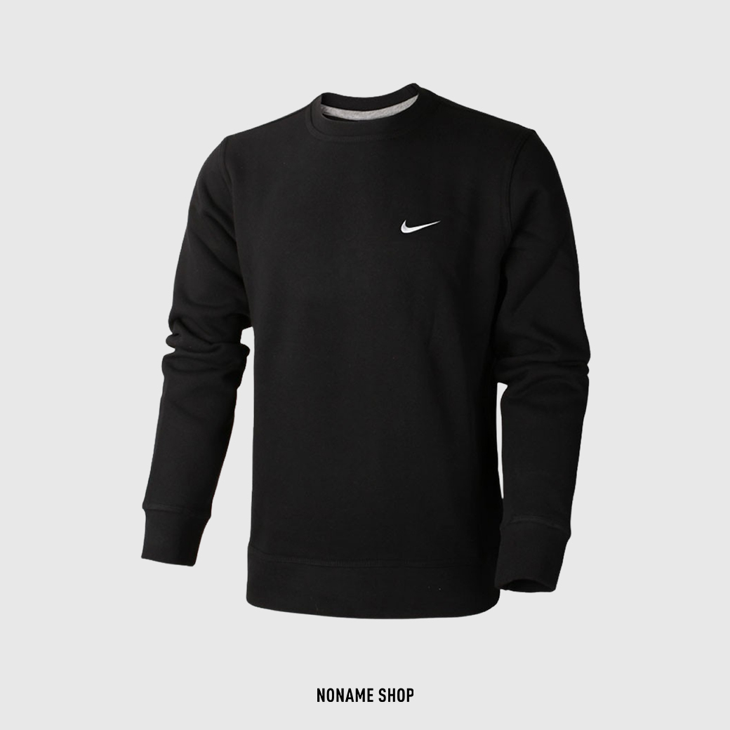 NIKE CLUB CREW-SWOOSH 圓領 內刷毛 大學T 黑 (男款)