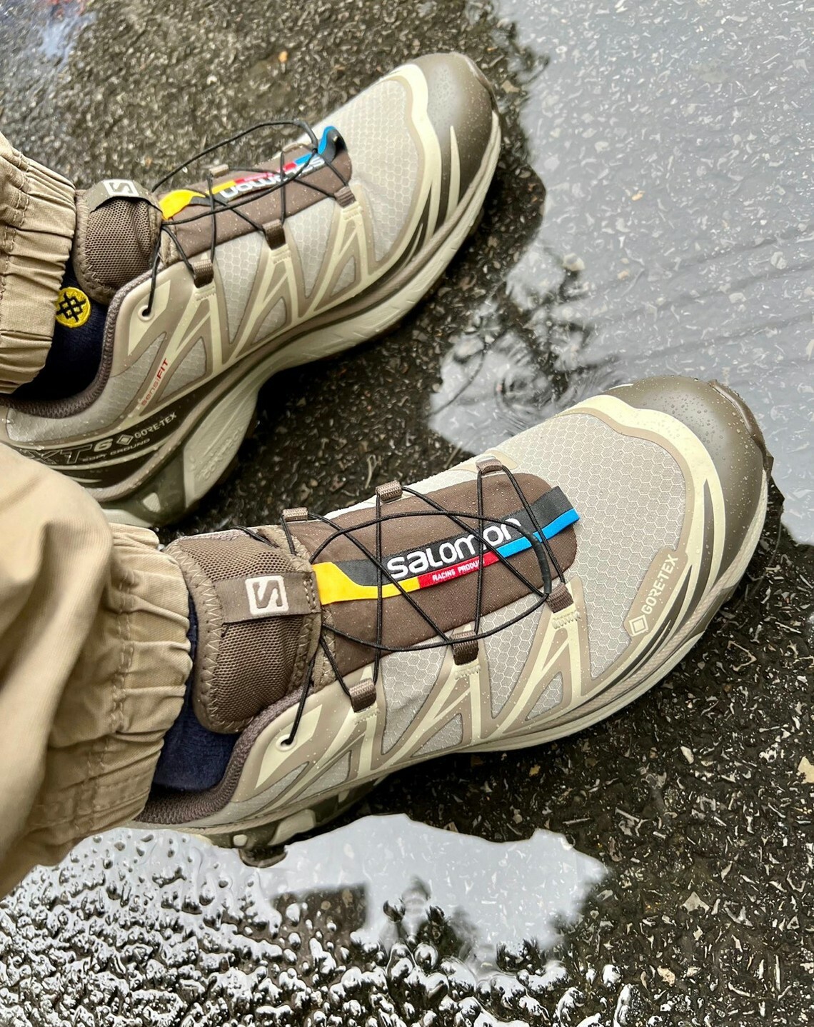 代購 SALOMON GTX 防滑耐磨 戶外功能鞋 男女同款 灰棕 FEB-