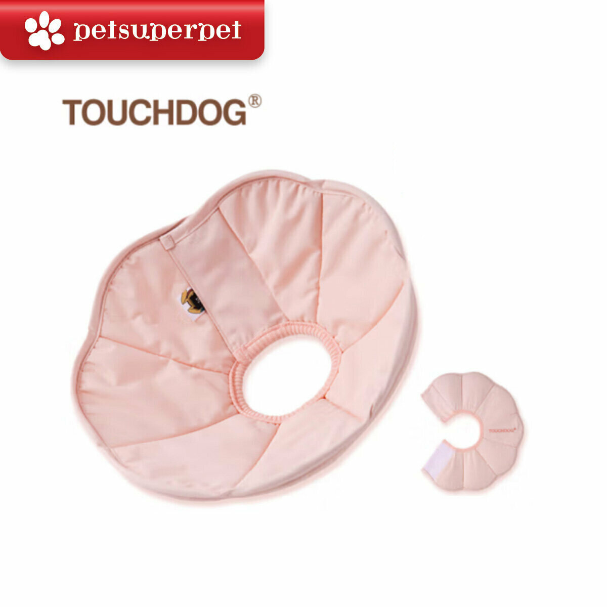 TOUCHDOG 防咬防舔防抓頸圈 (貓狗通用) - 淡草莓，[3尺寸] (平行進口貨品)