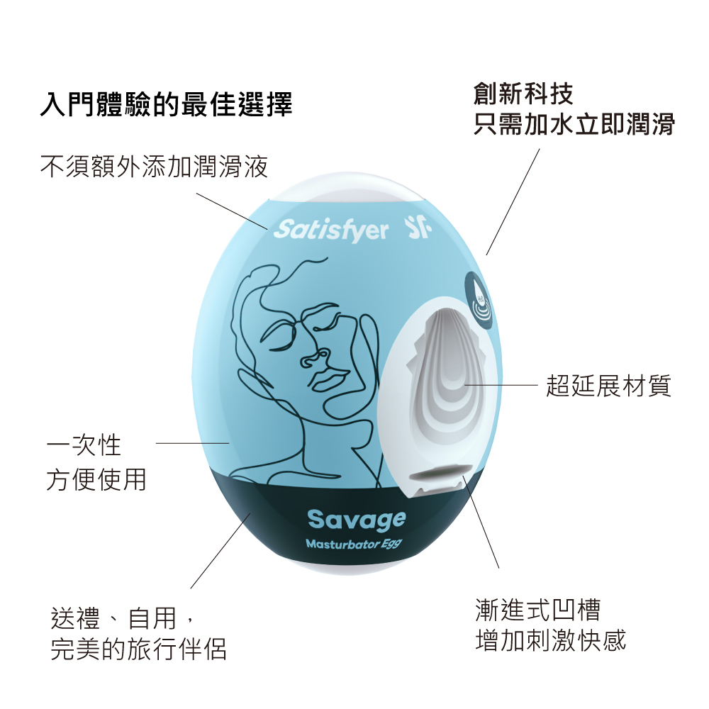 德國 Satisfyer Savage 愉悅蛋 自慰蛋 淺藍