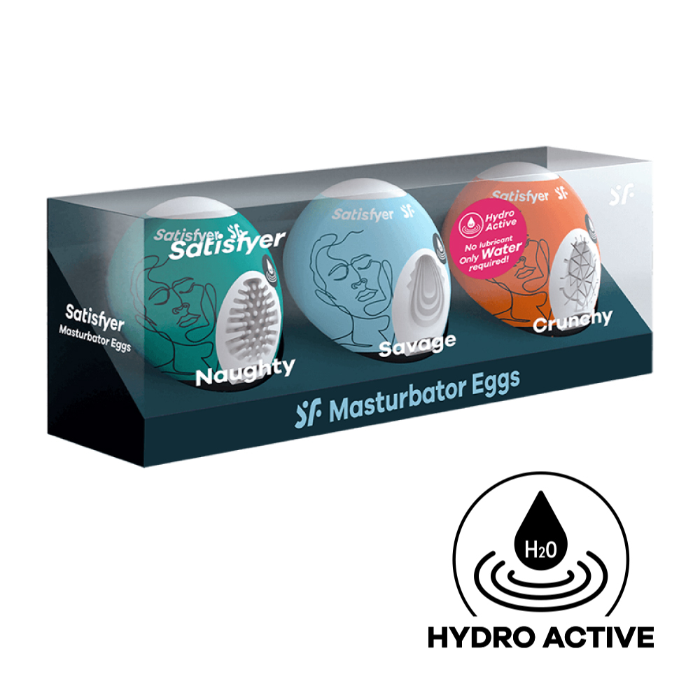 德國 Satisfyer 3入禮盒愉悅蛋 自慰蛋 Naughty+Crunchy+Savage 深綠+淺藍+橘