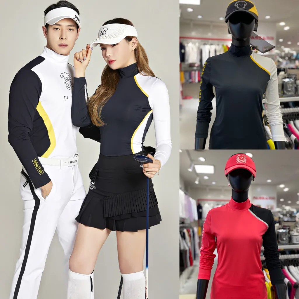 女 韓版高爾夫球裝 Passardi 高球品牌 秋冬薄款長袖半嶺長衫 內搭衣長袖 下殺3折起