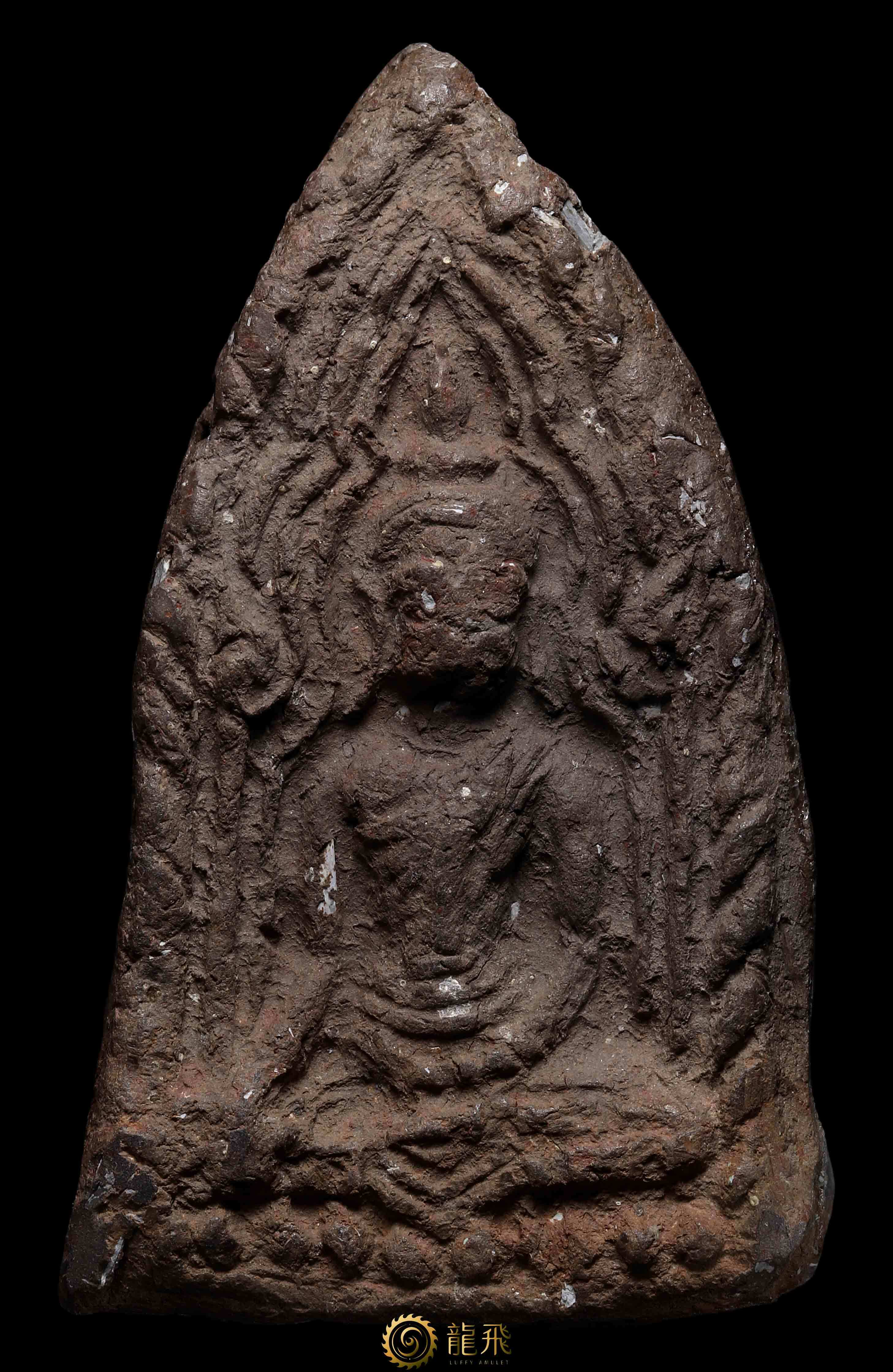 《裸牌》龍婆爹第一期坤平黑色肉—龍婆爹-瓦三案-佛歷2484年|龍飛佛牌LuffyAmulet