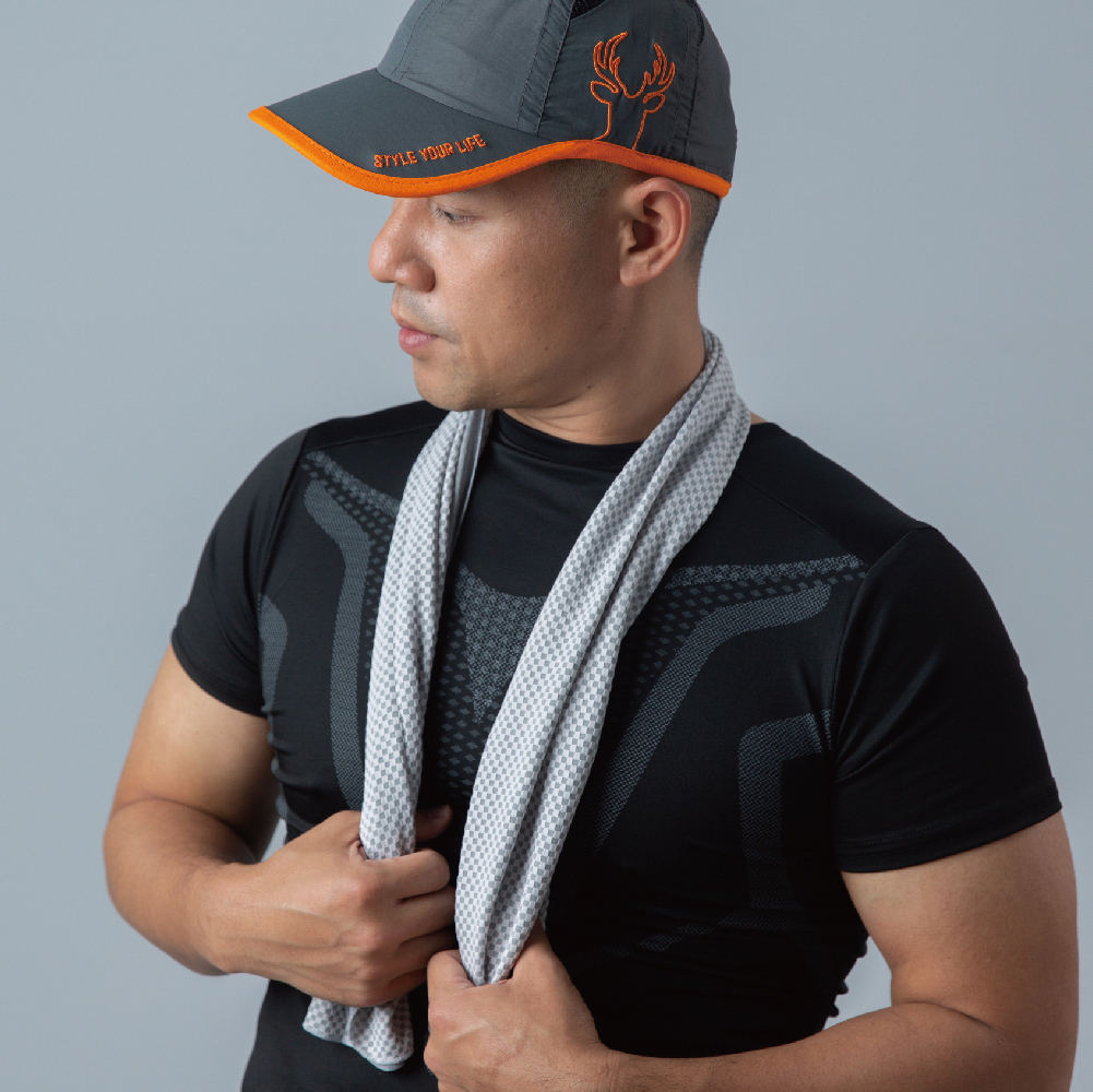 【肌涼】冰涼反光抗菌巾｜竹炭涼感款丨A012-B002