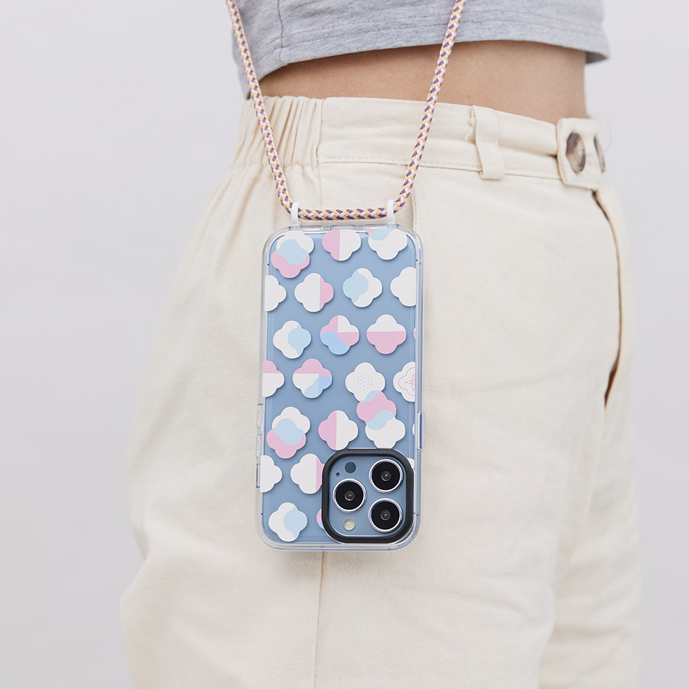 【現貨】印花樂X犀牛盾Clear透明手機殼-玻璃海棠2號/柔和粉藍