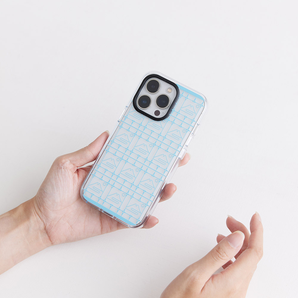 【現貨】印花樂X犀牛盾Clear透明手機殼-鐵花窗/富士山藍色