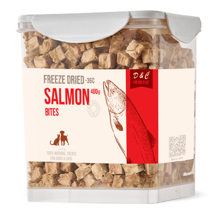 D&C | 凍乾三文魚粒粒 滋味桶 400g  Freeze Dried Salmon Bites (DC-4088)