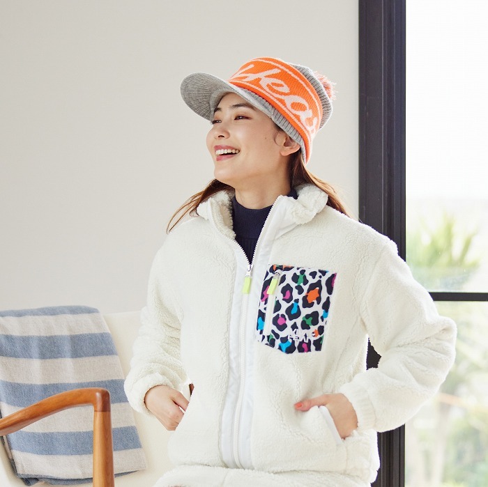 女士 ELEY KISHIMOTO彩色豹紋印刷絨毛外套