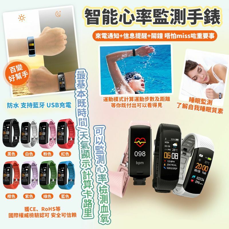 WSBB0021  智能心率監測手錶  (現貨S28)