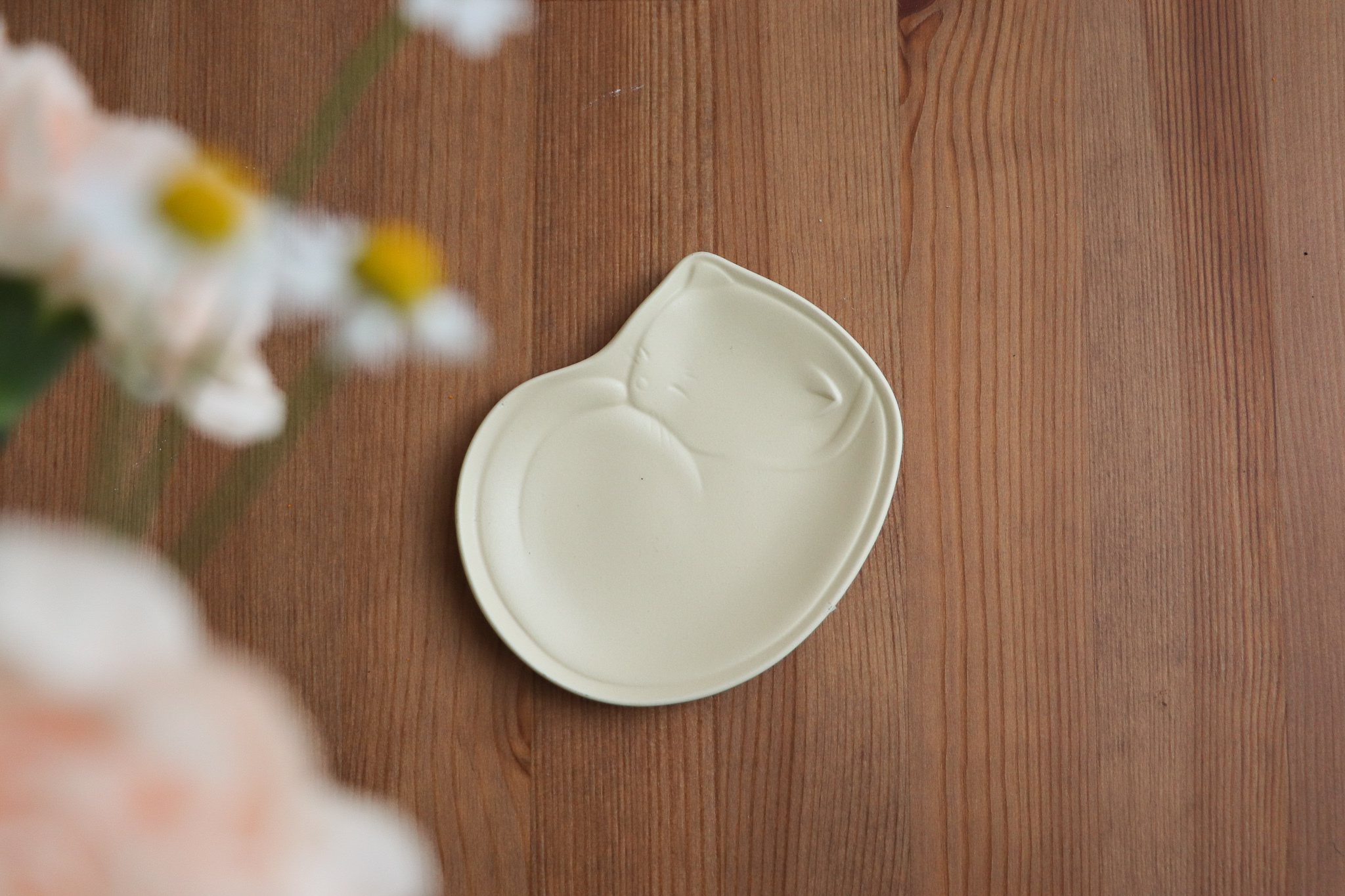 A-STYLE 瀨戶燒 蜷縮睡覺的貓咪 豆皿