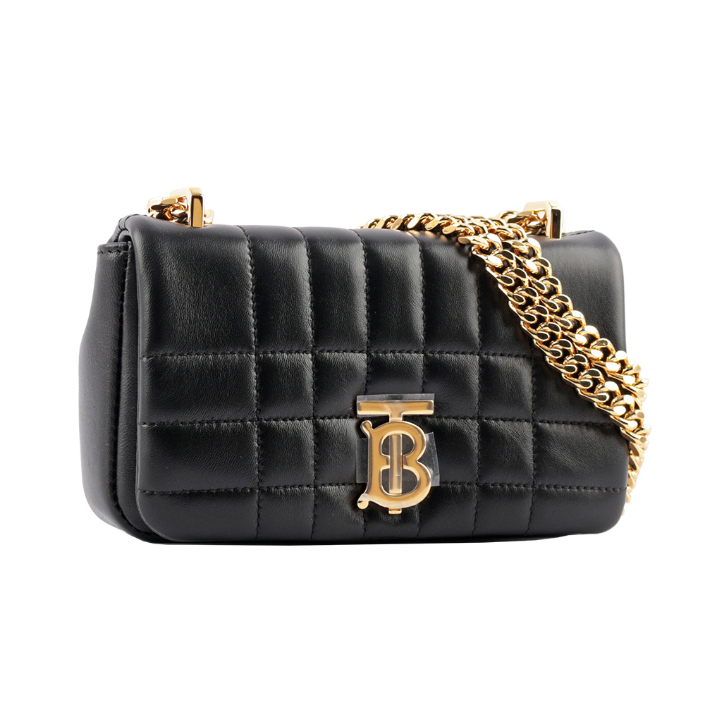 【BURBERRY】Lola 小羊皮縫線設計迷你翻蓋鍊包