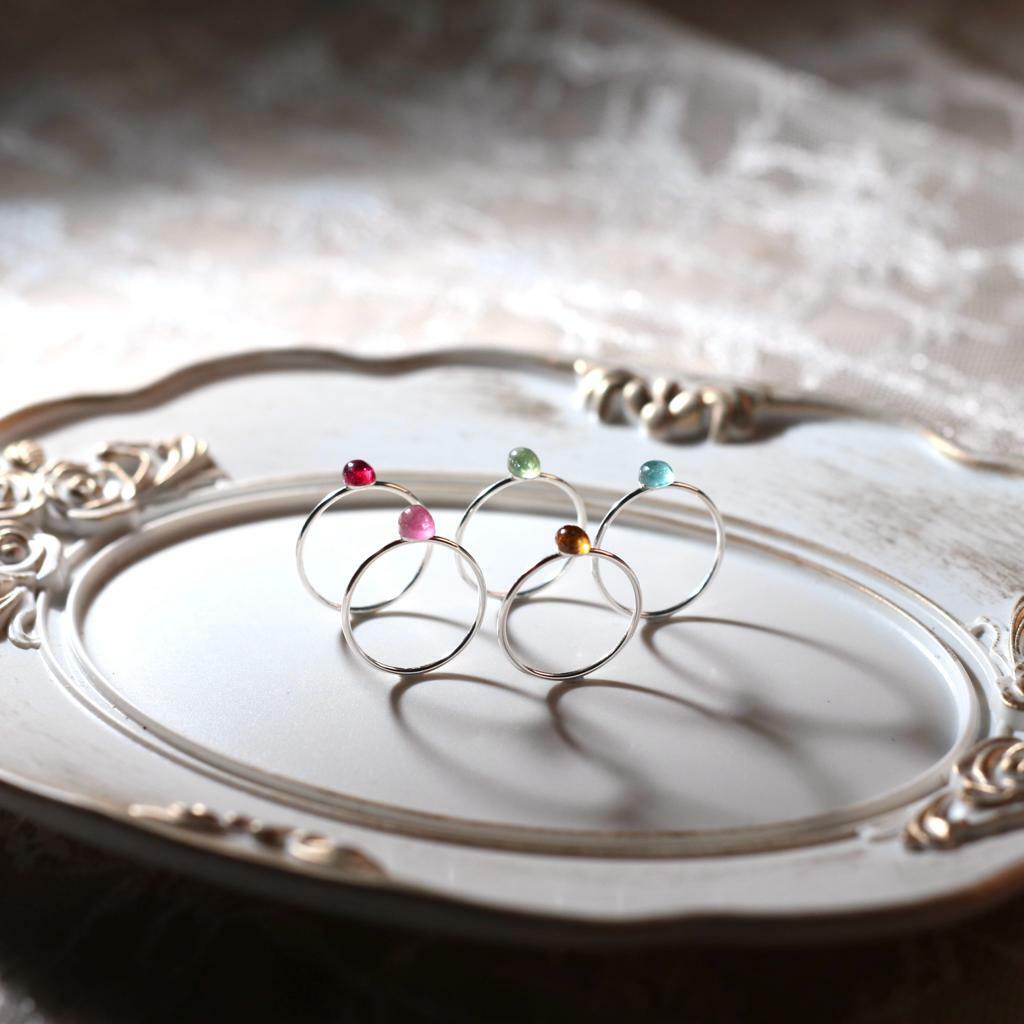 RABBIT BOUQUET天然石手作水晶戒指-碧璽Tourmaline