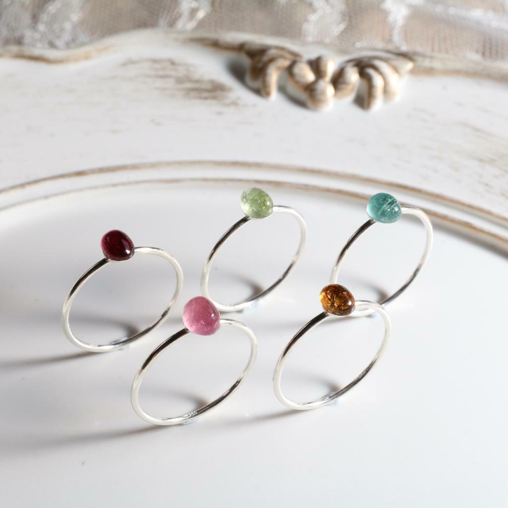 RABBIT BOUQUET天然石手作水晶戒指-碧璽Tourmaline