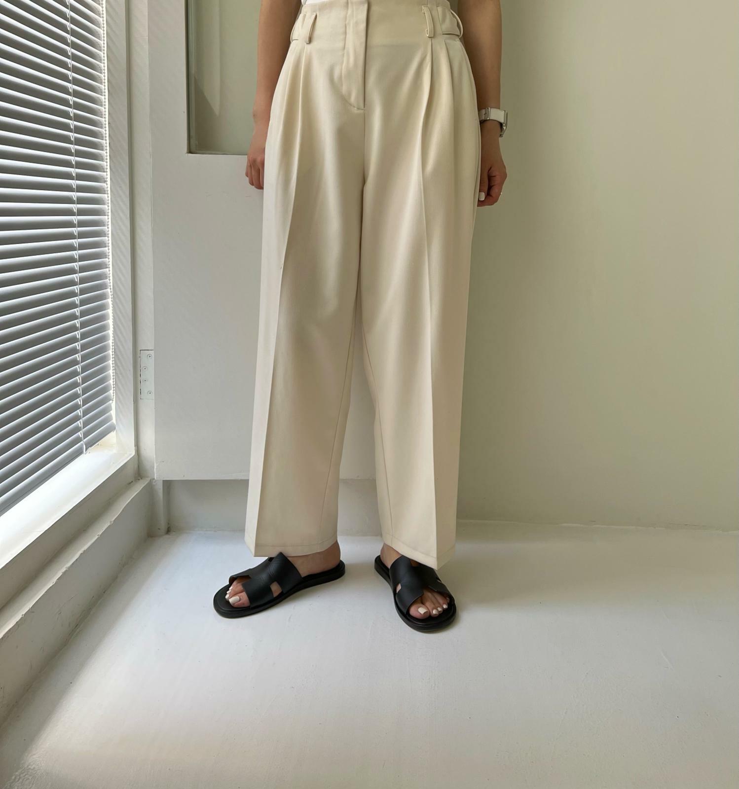 【BONNIE】後橡筋則鈕扣褲