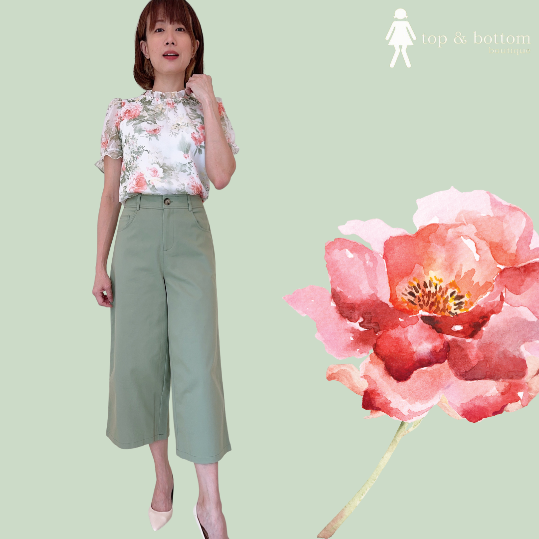 SHORT SLEEVE CHIFFON FLORAL BLOUSE