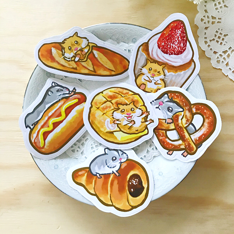 Miss Branches Waterproof PVC Sticker Set－Hamster Bakery (Hong Kong Stationery Brand)