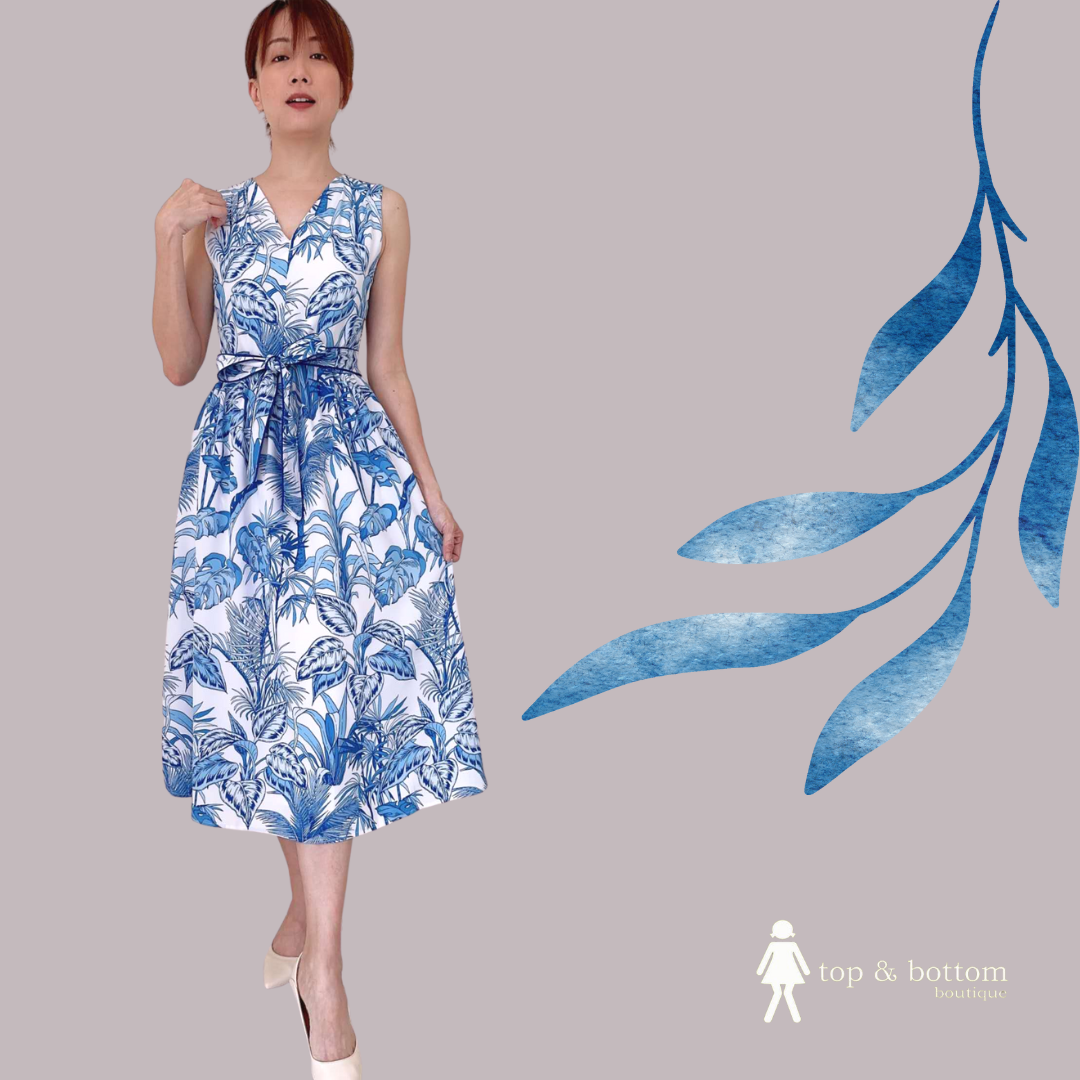 CHIFFON V NECK FLORAL MIDI DRESS