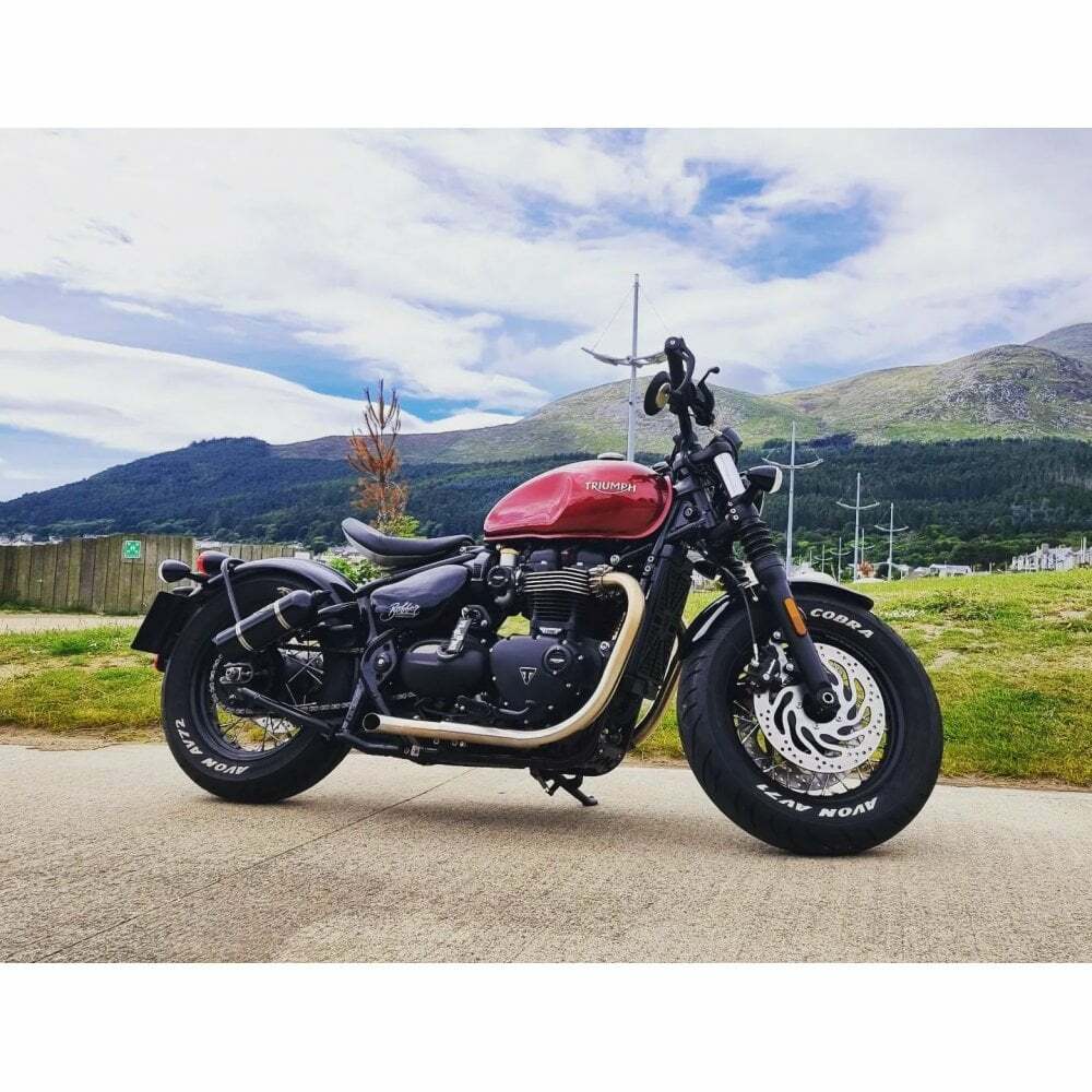 Motone 水冷 Bobber 專用 尾段 排氣管 短款 - 髮絲銀