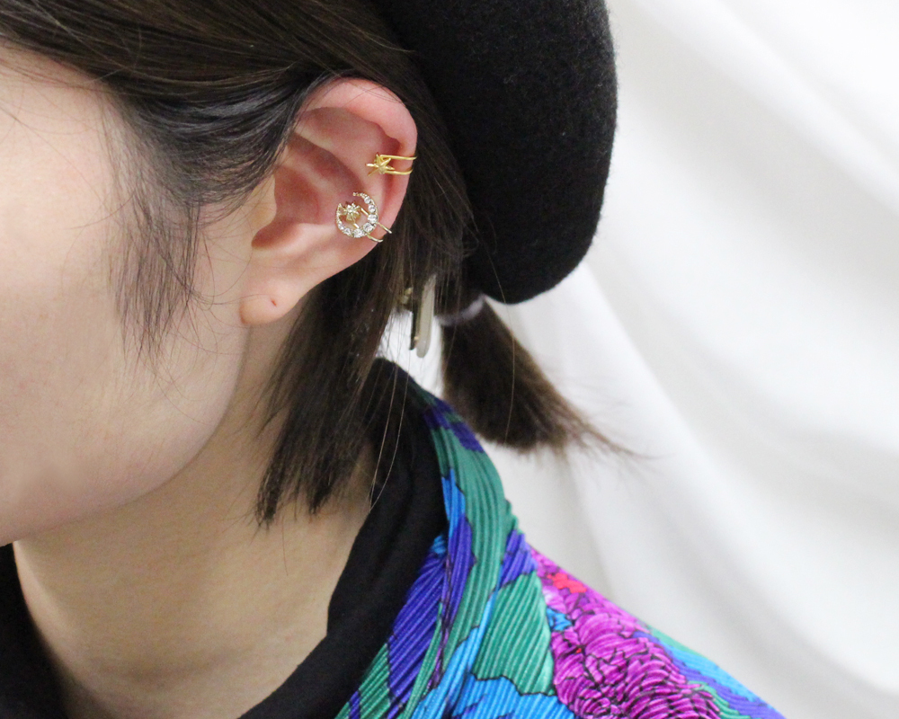 Farbe 月亮星星耳環/耳骨夾/頸鏈